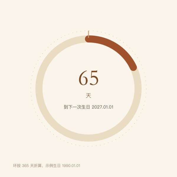 下一次生日的倒计时环