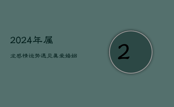 2024年属龙感情运势：遇见真爱，婚姻美满，时来运转  第1张