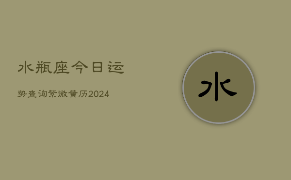 水瓶座今日运势查询紫微黄历(20240602)