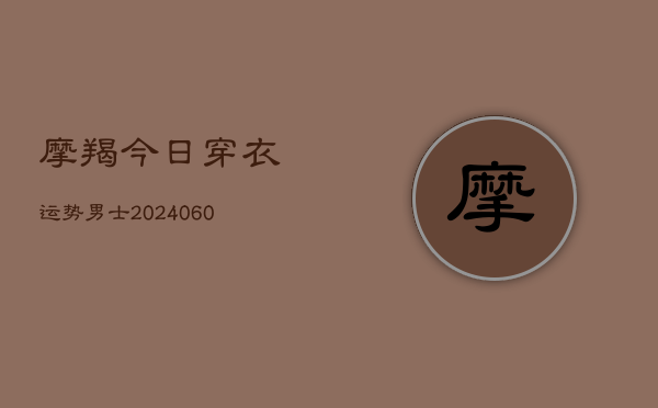 摩羯今日穿衣运势男士(20240603)  第1张