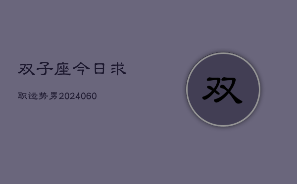双子座今日求职运势男(20240605)  第1张